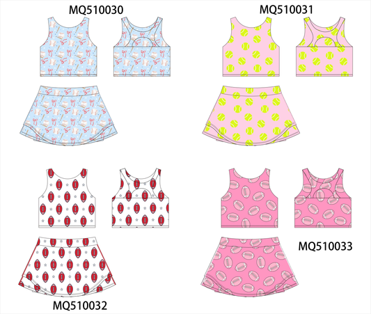 PO70 Ball print 2pc active skorts set collection 1