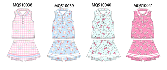 PO70 Ball print 2pc active skorts set collection 2