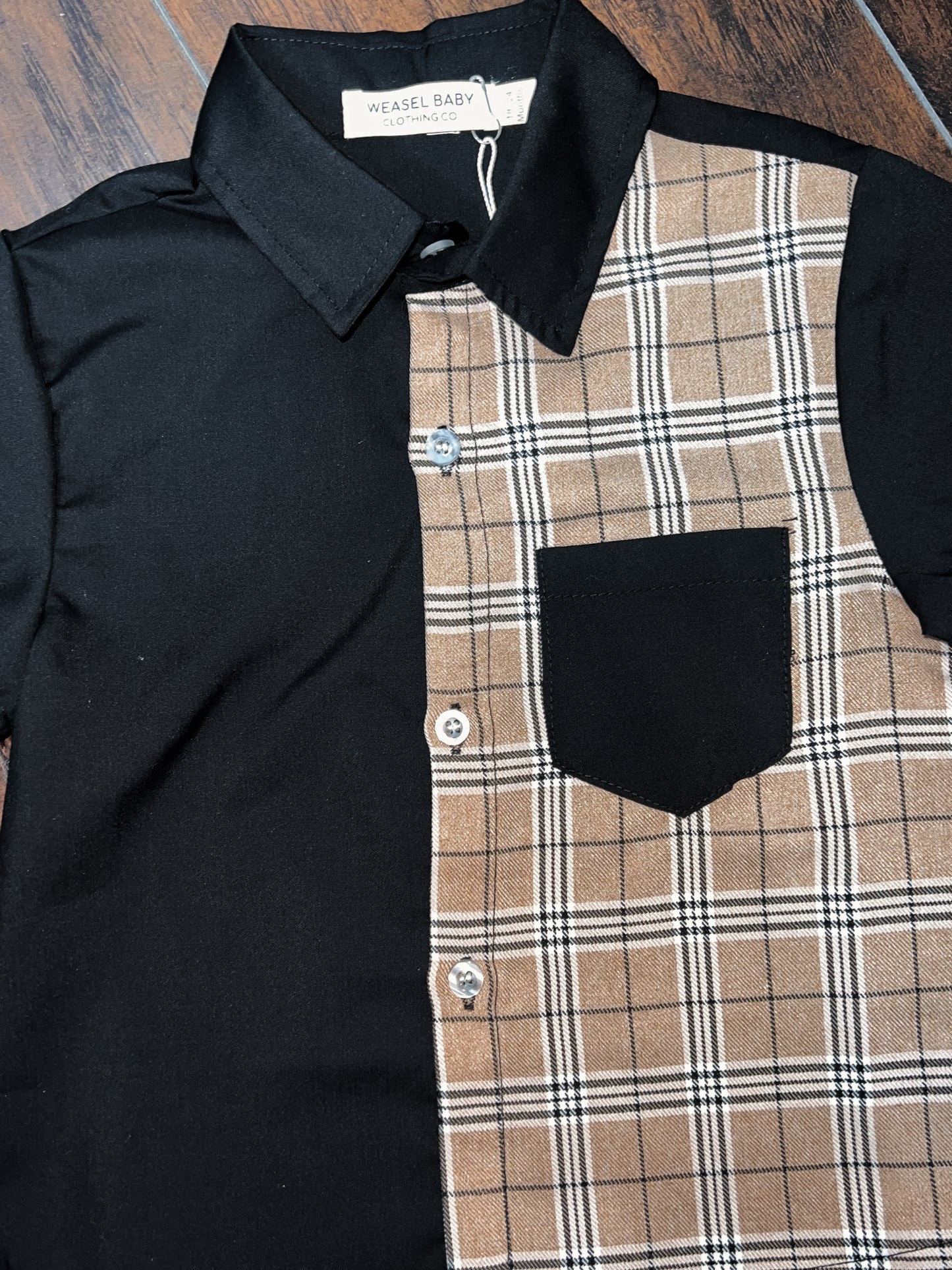 Black & Plaid Button Up