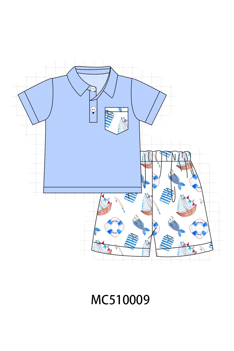 PO69 Blue marine print collection