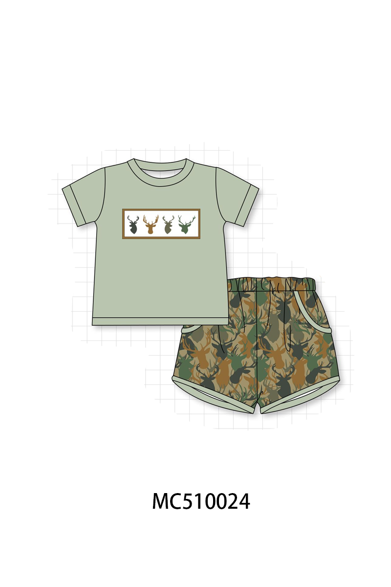 PO69 Camouflage deer antler embroidery collection