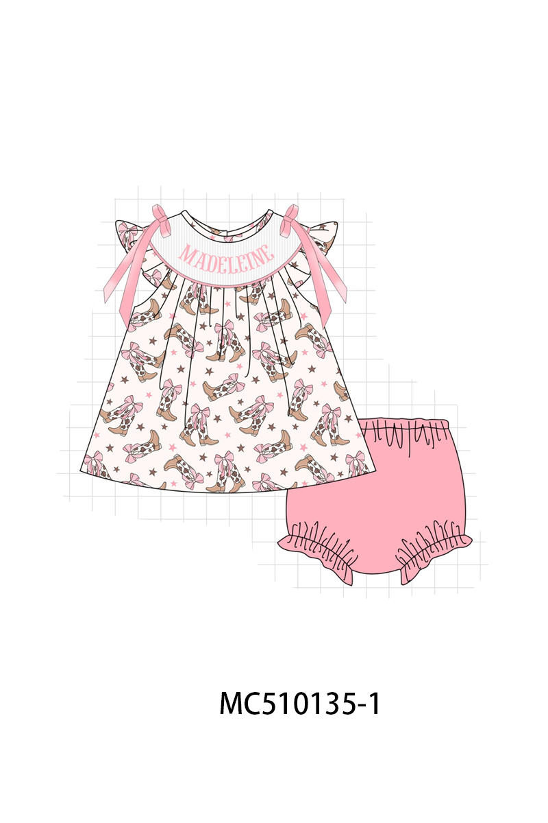 PO69 Western cowboy boots monogram smocked collection