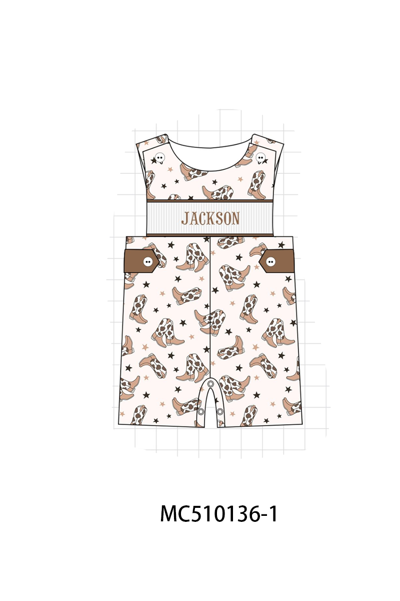 PO69 Western cowboy boots monogram smocked collection