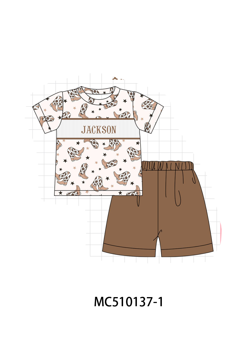 PO69 Western cowboy boots monogram smocked collection