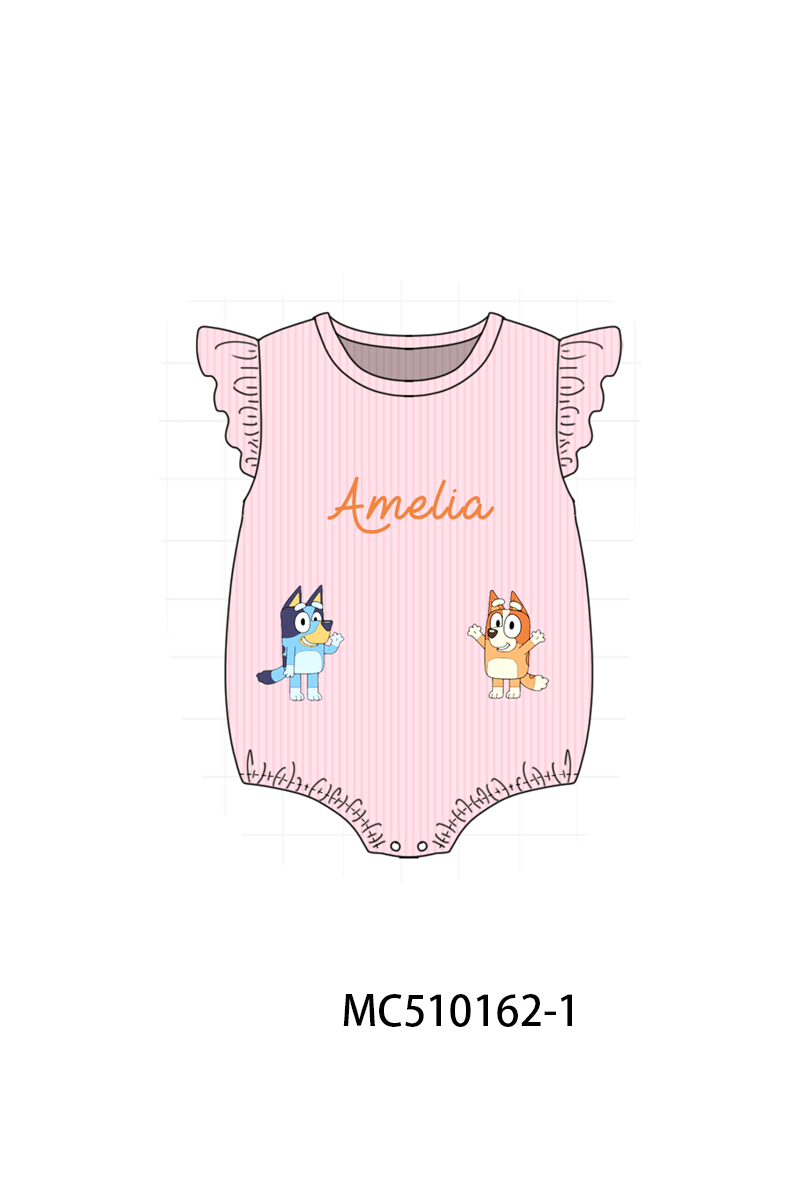*Pre-Order*  Pink&blue character monogram embroidery collection