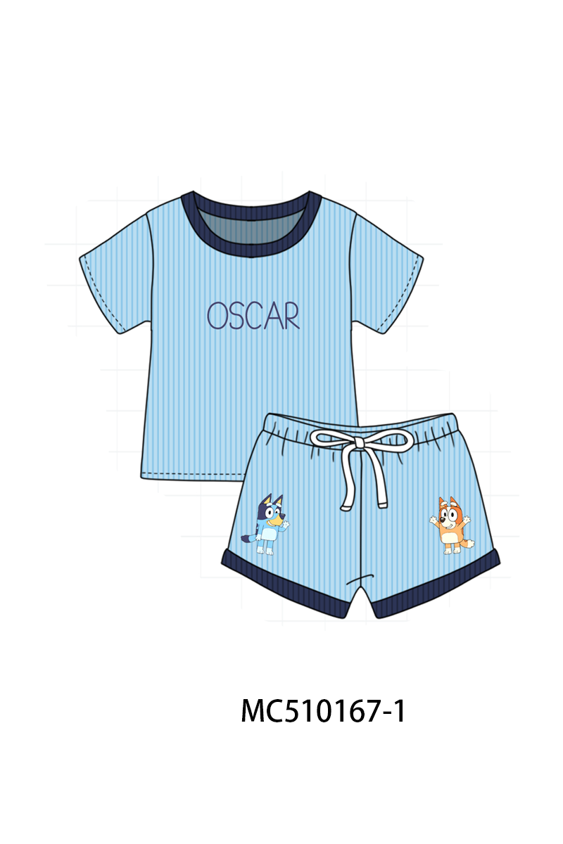 *Pre-Order*  Pink&blue character monogram embroidery collection