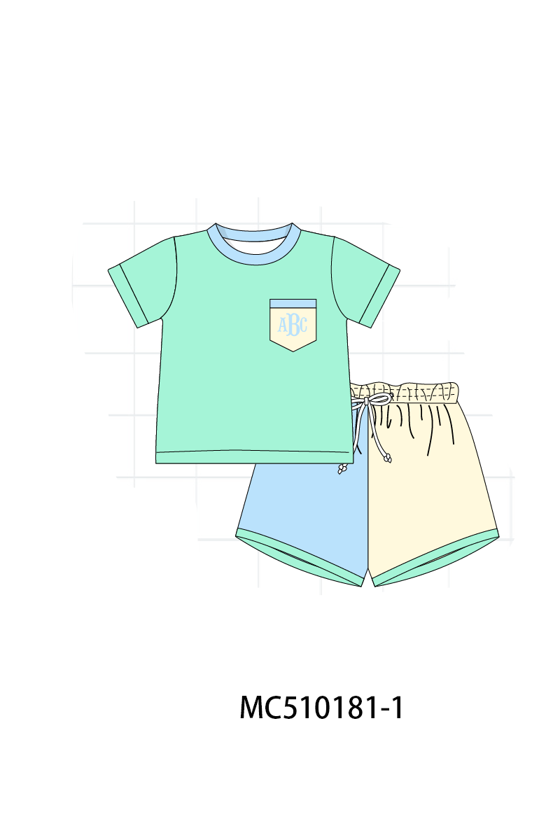 *PreOrder*  Colors blocks monogram embroidery collection 2