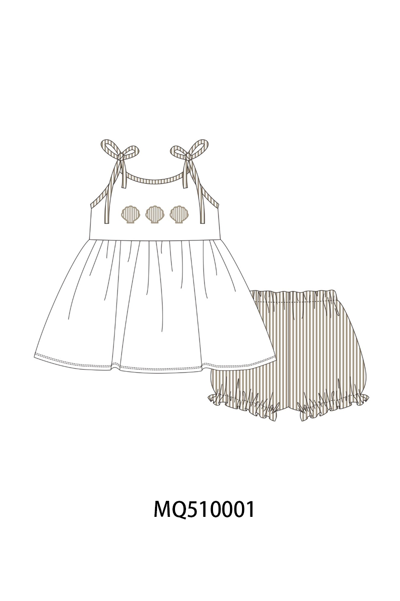 PO70 Brown shellfish applique stripe collection