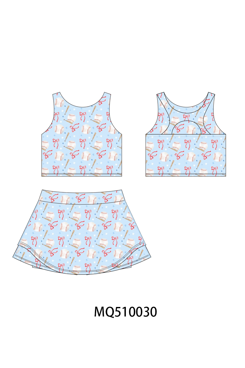 PO70 Ball print 2pc active skorts set collection 1