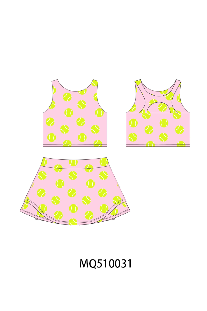 PO70 Ball print 2pc active skorts set collection 1