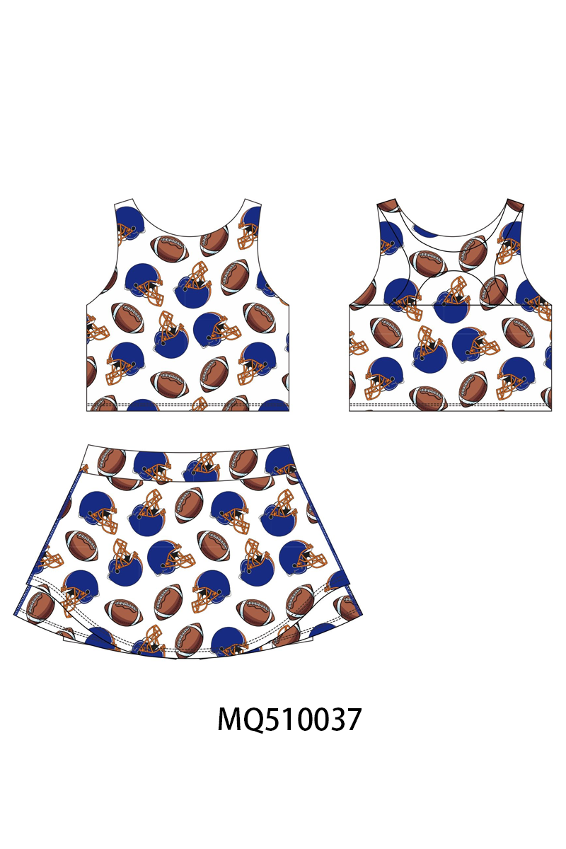 PO70 Football print 2pc active skorts set collection