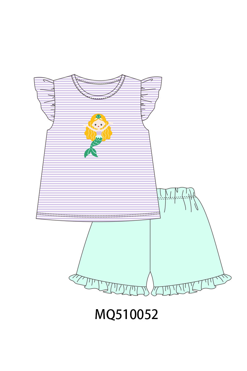 PO70 Purple mermaid pirate applique collection 1