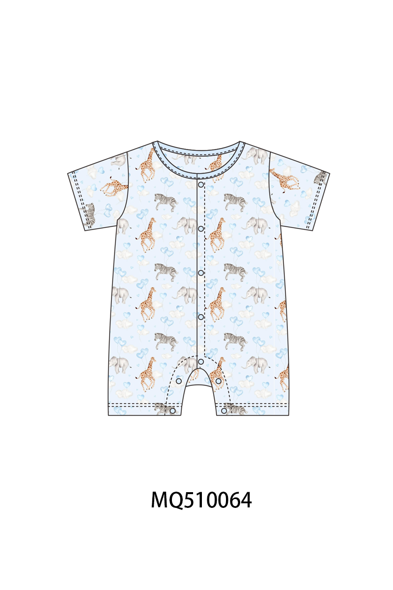 PO70 Blue&pink animals print bamboo collection