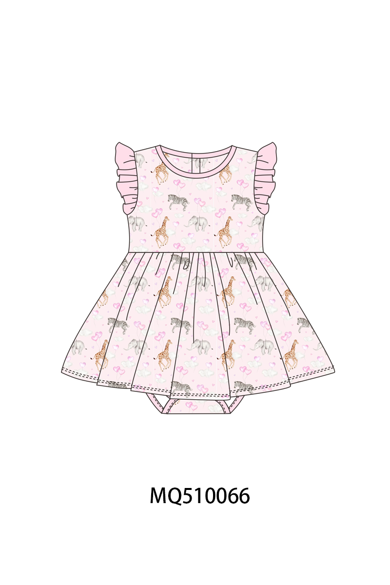 PO70 Blue&pink animals print bamboo collection