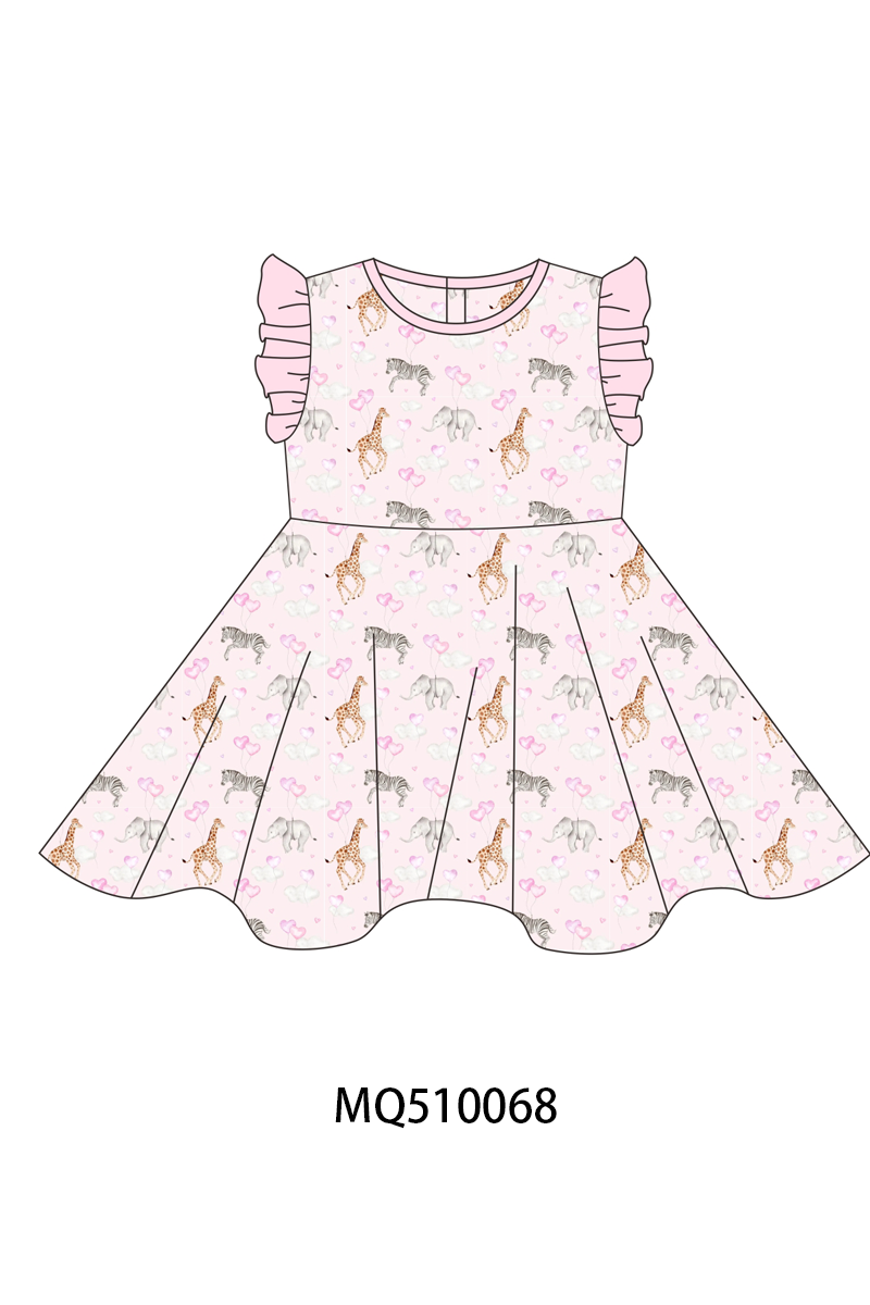 PO70 Blue&pink animals print bamboo collection