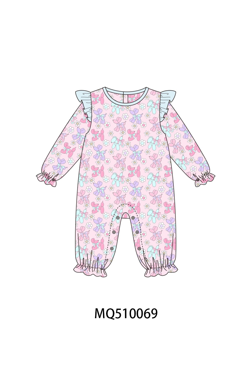 PO70 Pink floral print ruffle collection