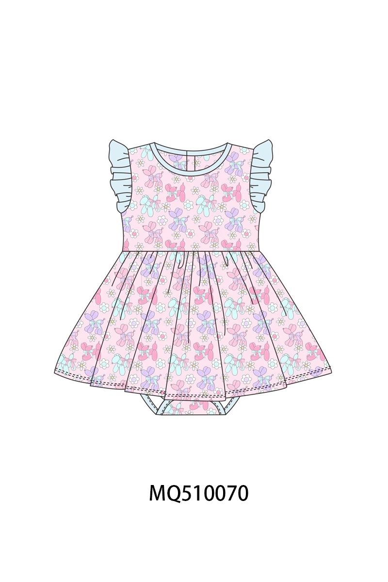 PO70 Pink floral print ruffle collection