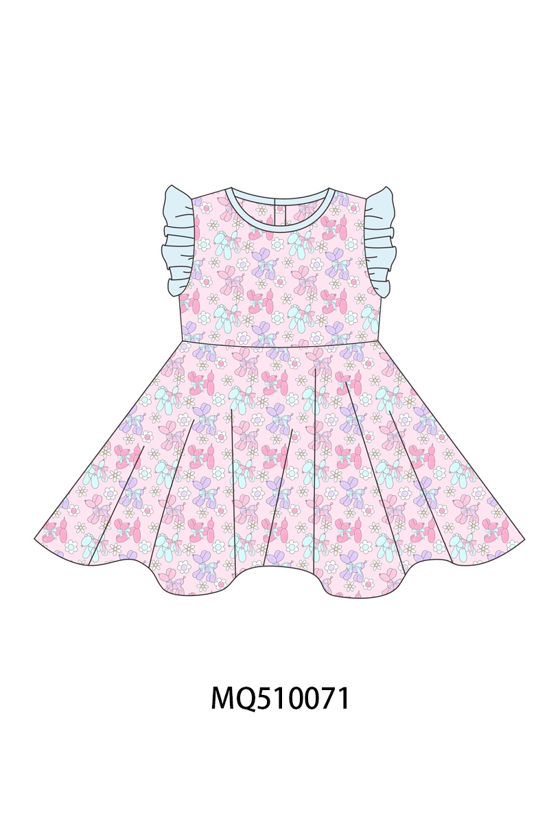 PO70 Pink floral print ruffle collection