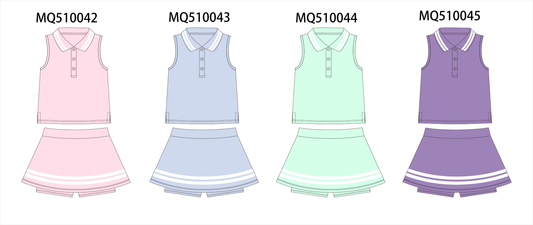 PO70 Multicolored 2pc active skorts set collection