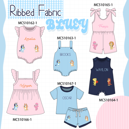 *Pre-Order*  Pink&blue character monogram embroidery collection