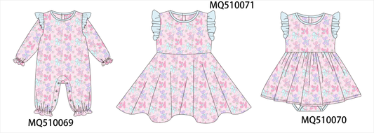 PO70 Pink floral print ruffle collection