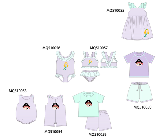 PO70 Purple mermaid pirate applique collection 2