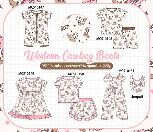 *Pre-Order* Western cowboy boots print bamboo collection