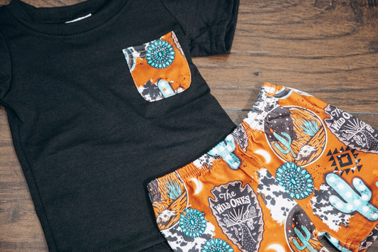 Cactus & Western Pocket Tee Set