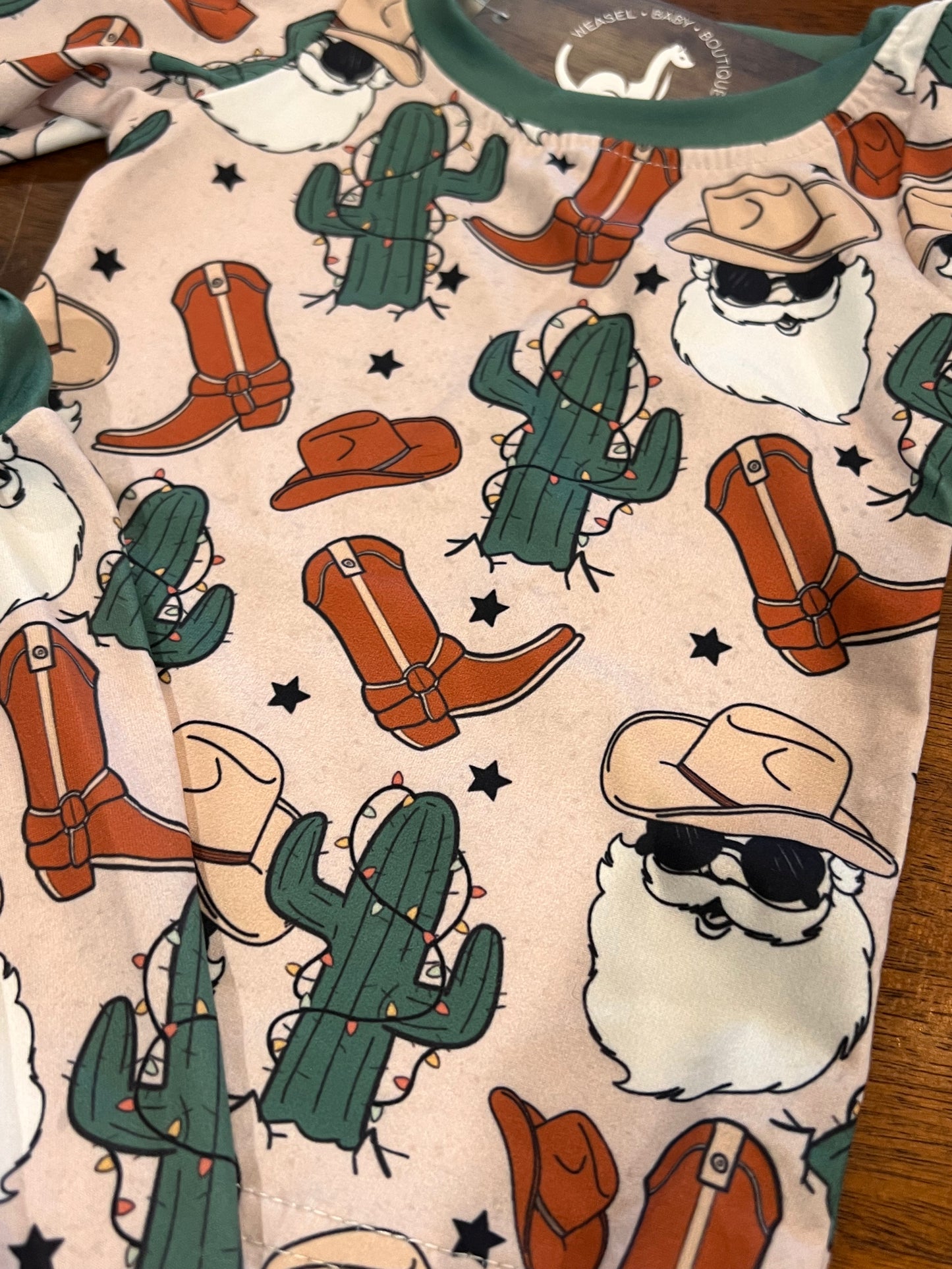 Western Santa & Cactus Christmas PJs