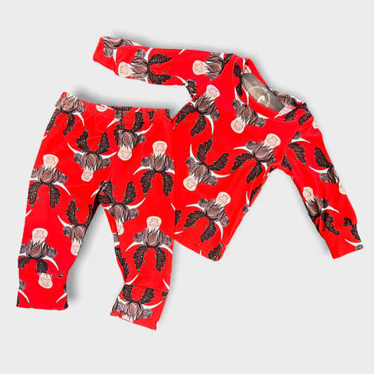 Christmas Cow PJs (Red)