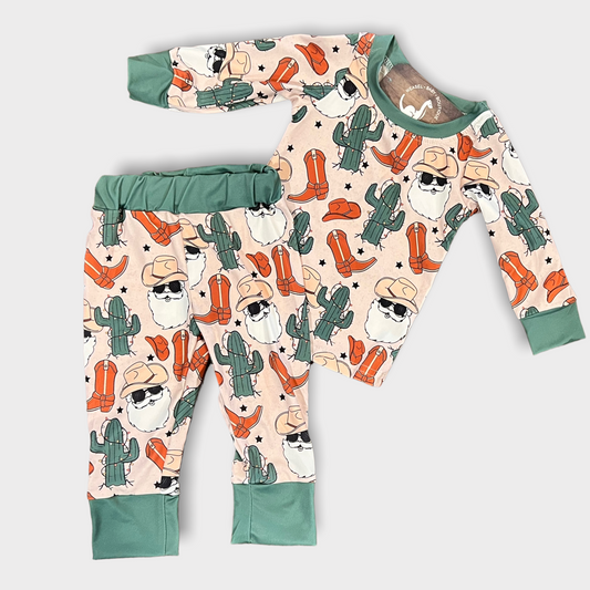 Western Santa & Cactus Christmas PJs