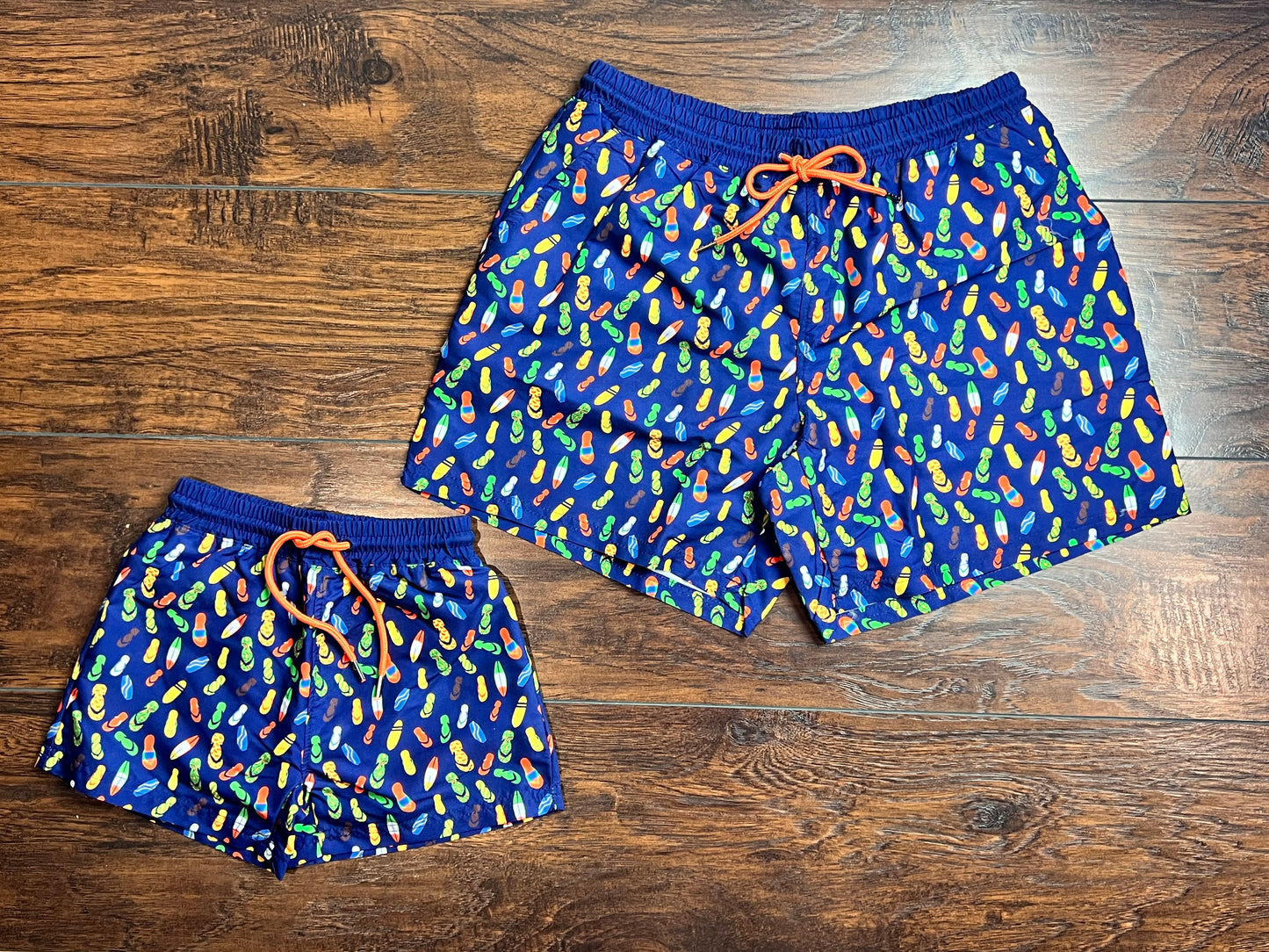 Daddy & Me - Sandals & Surfboards Swim Trunks