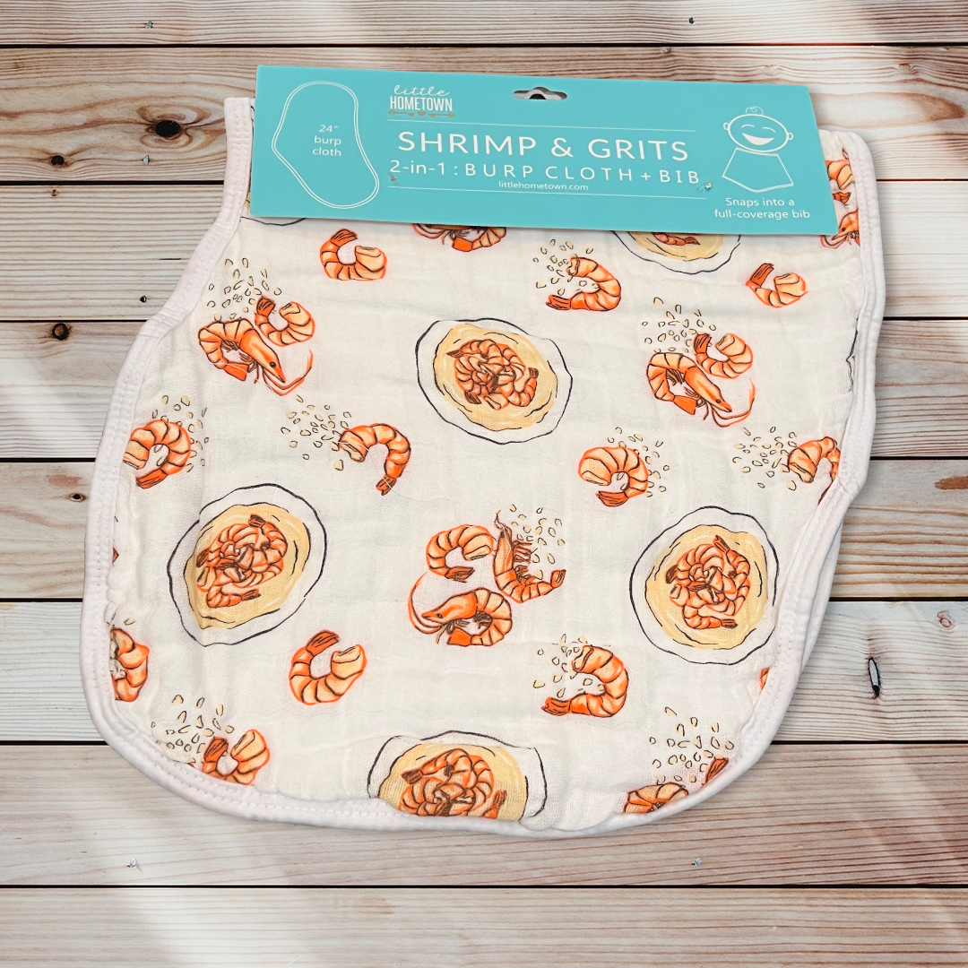 Shrimp 'n' Grits Burp/Bib Combo