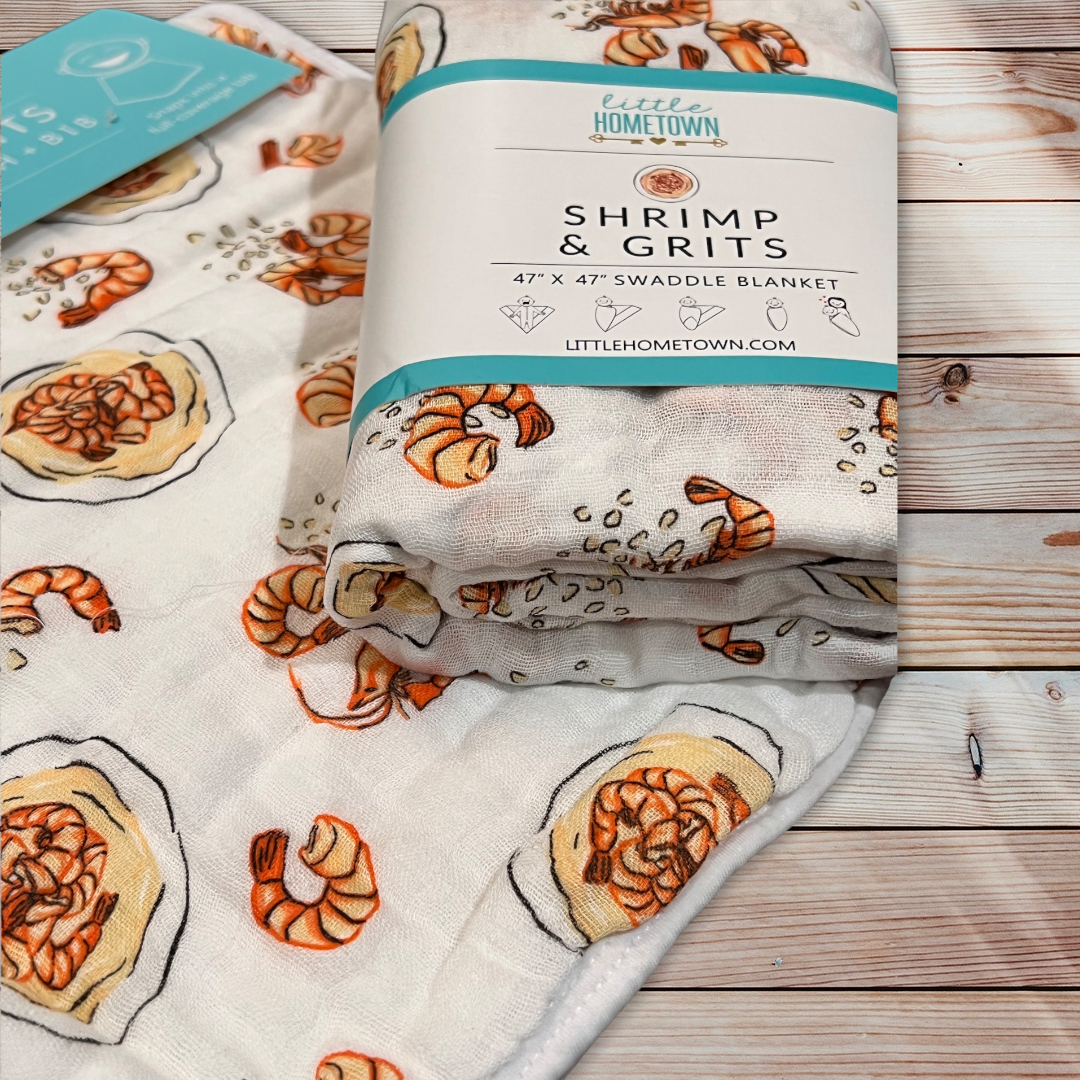 Shrimp 'n' Grits Baby Swaddle Blanket