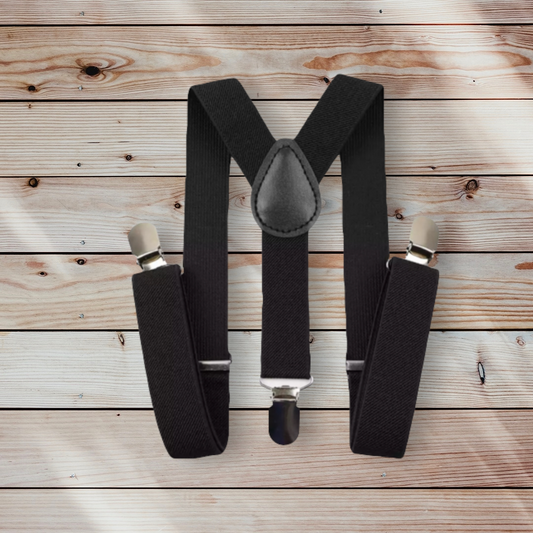 Kids Black Suspenders (1 - 12 Years)
