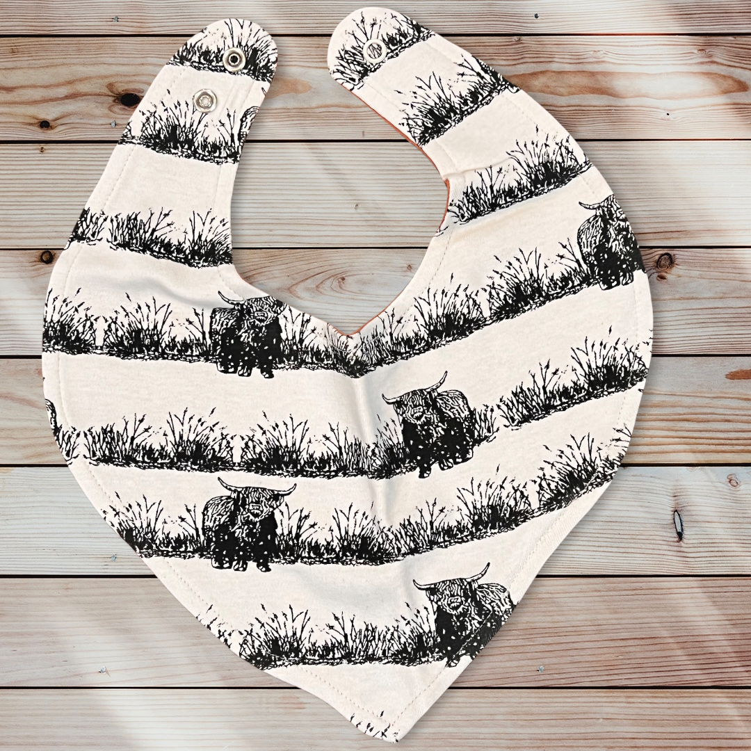 Highland Cow Bib (Organic Cotton)