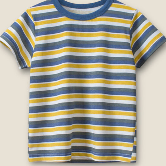 Blue & Gold | Striped T-Shirt