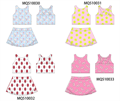 PO70 Ball print 2pc active skorts set collection 1