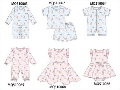 PO70 Blue&pink animals print bamboo collection