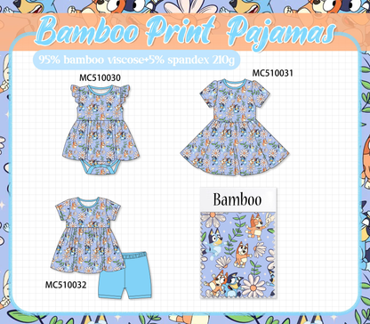 PO69 Blue character daisy print bamboo collection