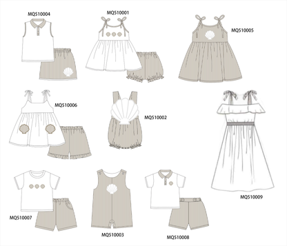 PO70 Brown shellfish applique stripe collection