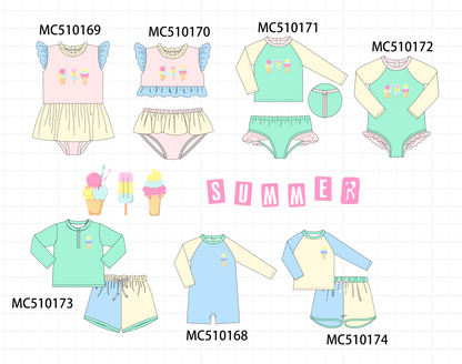 *Pre-Order* Colors blocks ice cream embroidery collection