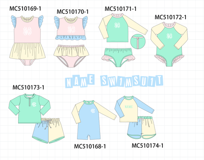 *Pre-Order* Colors blocks monogram embroidery collection 1