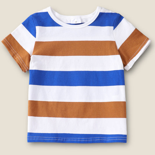 Blue & Brown | Striped T-Shirt