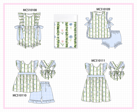 PO69 Green floral print ruffle collection