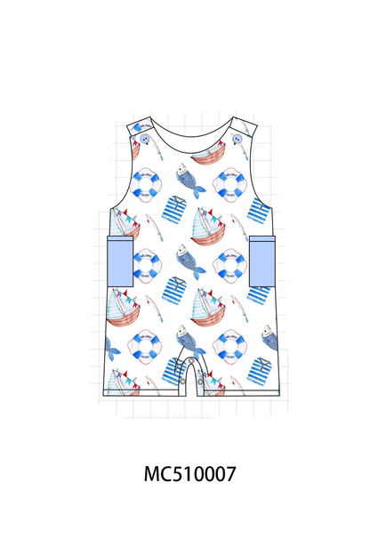 PO69 Blue marine print collection