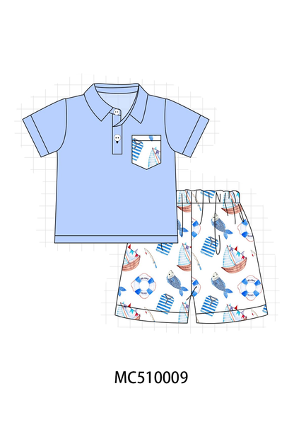 PO69 Blue marine print collection