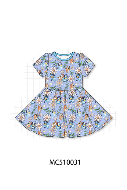 PO69 Blue character daisy print bamboo collection
