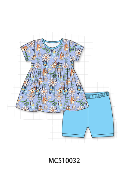 PO69 Blue character daisy print bamboo collection