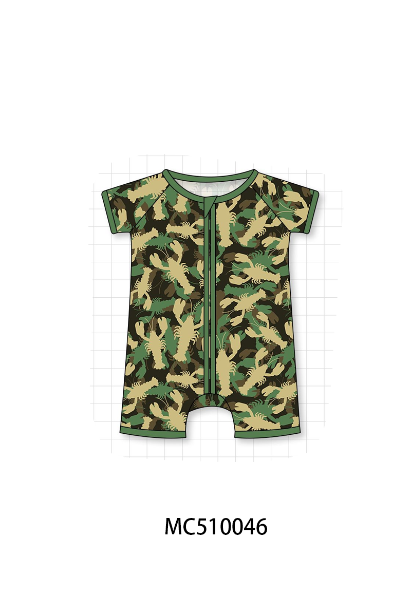 PO69 Green lobster print bamboo collection